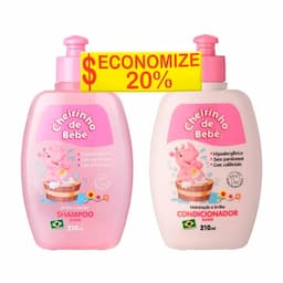 Kit Shampoo E Condicionador Cheirinho De Bebê Rosa 210Ml Cada