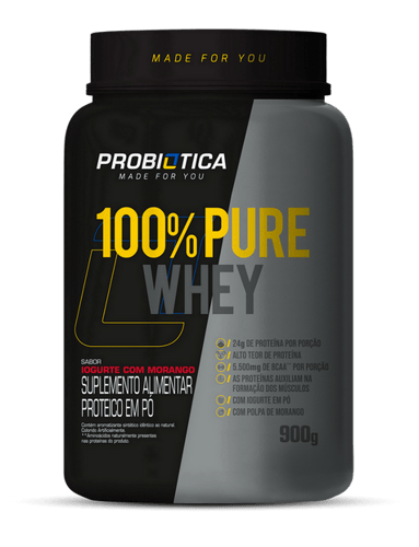 Imagem do produto 100% Pure Whey Probiótica Iorgute Com Morango 900G