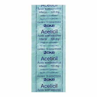 Aceticil 100Mg Infantil Com 10 Comprimidos