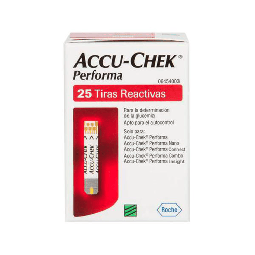 Tiras Reagentes Para Medição De Glicose - Accu-Chek Performa Com 25 Unidades