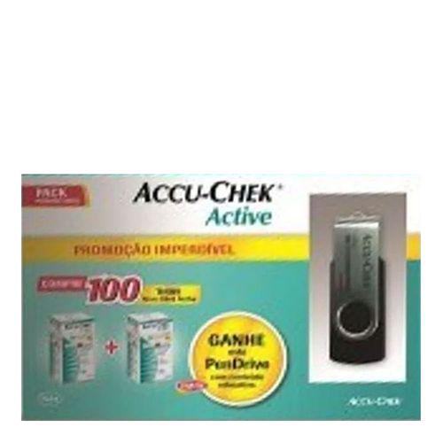 Accuchek - Active Com 100 Tiras E Grátis 1 Pen Drive