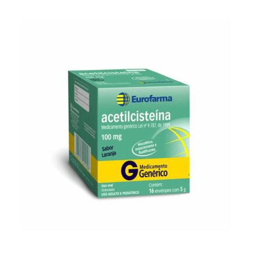 Imagem do produto Acetilcisteína - 100Mg C 16 Envelopes Eurofarma Genérico