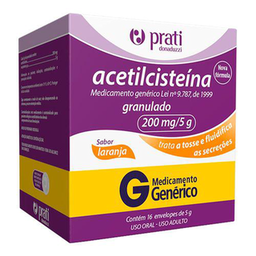 Imagem do produto Acetilcisteína - 200 Mg 40Mg G Com 16 Envelopes Prati Donaduzzi Prati Donaduzzi Genérico