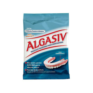 Imagem do produto Algasiv Fixador Dentadura Inferior Com 6 Peliculas