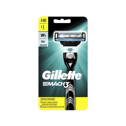 Imagem do produto Aparelho De Barbear Gillette Mach3 Regular Com 2 Cargas