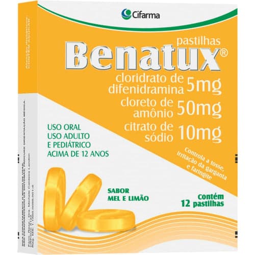 Imagem do produto Benatux Sabor Mel Limão 12 Pastilas