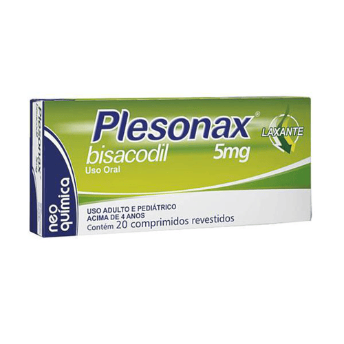 Imagem do produto Bisacodil - Plesonax 5 Mg Com 20 Drágeas