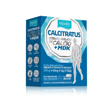 Imagem do produto Calcitratus + Mdk Citrato Malato De Cálcio Equaliv 30 Cápsulas