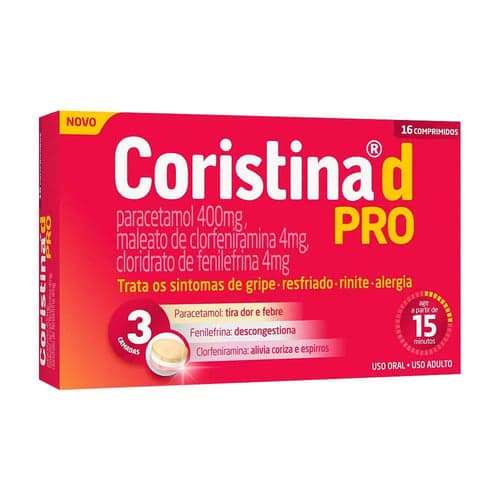 Imagem do produto Coristina D Pro 400Mg + 4Mg + 4Mg 16 Comprimidos