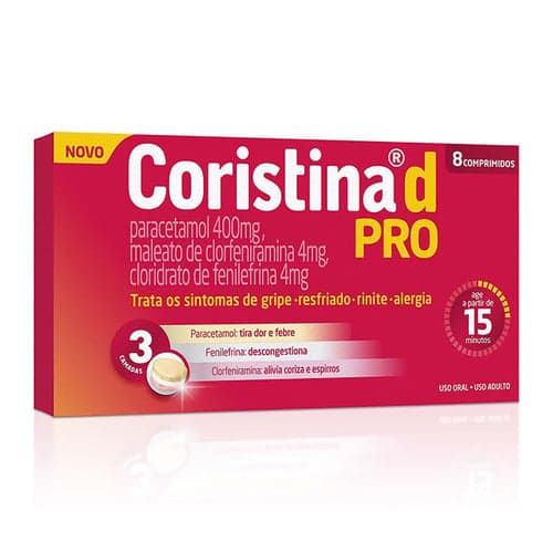 Imagem do produto Coristina D Pro 400Mg + 4Mg + 4Mg 8 Comprimidos