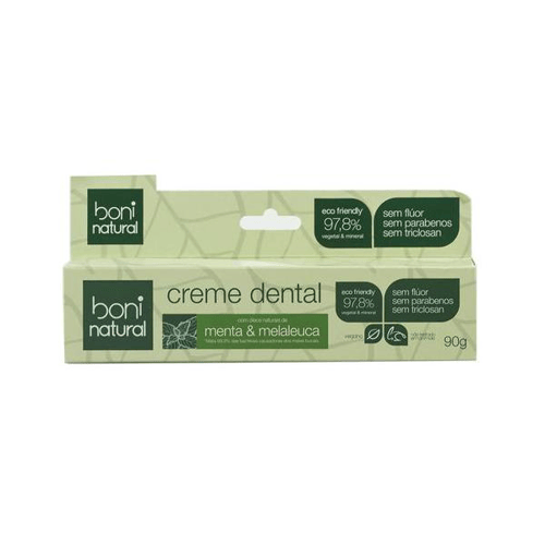 Imagem do produto Creme Dental Boni Natural Sem Flúor Menta & Melaleuca 90G