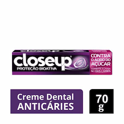 Creme Dental Closeup Proteção Bioativa Contra O Ácido Do Açúcar Menta Refrescante, 1 Unidade Com 70G