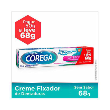 Creme Fixador De Dentadura - Ultra Corega Sem Sabor 68G