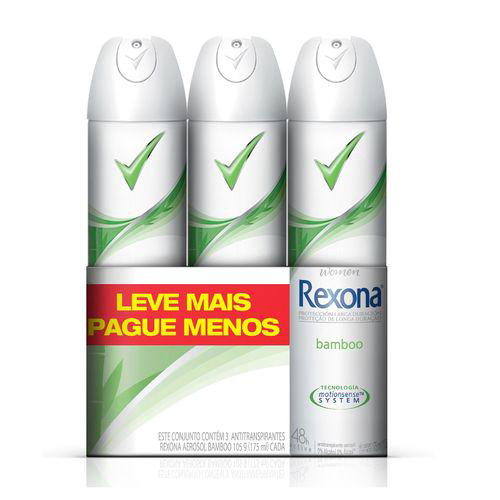 Imagem do produto Desodorante Aerosol Rexona Bamboo 3 Unidades