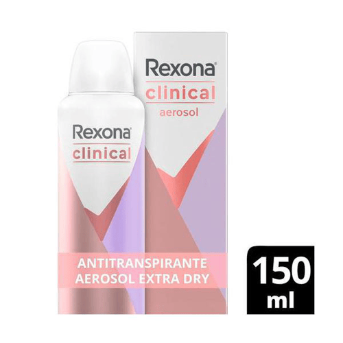 Imagem do produto Desodorante Rexona Clinical Extra Dry 3X Mais Proteção 96H Aerossol 91G