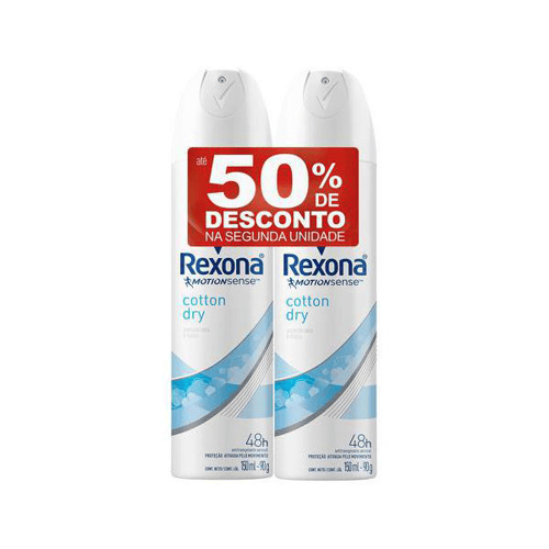 Imagem do produto Desodorante Rexona Cotton Dry Aerosol 50% De Desconto Na Segunda Unidade De 150Ml Cada