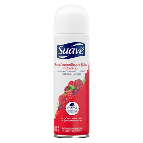 Imagem do produto Desodorante Suave Frutas Vermelhas E Lichia Aerosol Antitranspirante 48H 150Ml