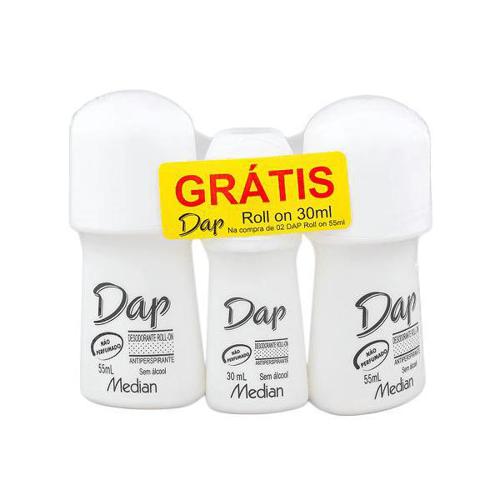 Imagem do produto Desodorantes - Dap Rollon De 55 Ml 2 Unidades E 1 Desodorante Dap Rollon De 30 Ml