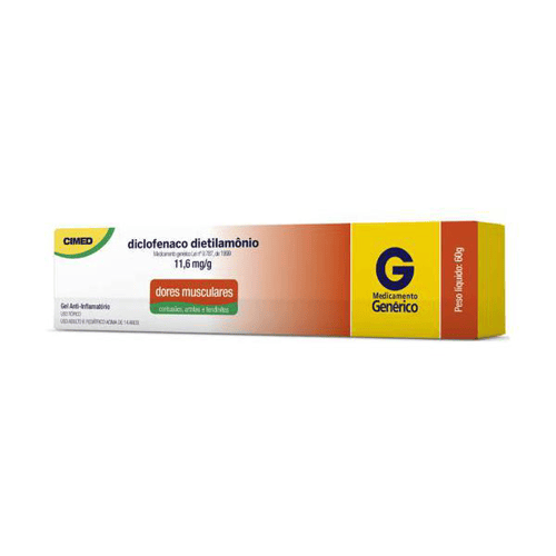 Diclofenaco - Dietilamônio Gel Com 60G Cimed Genérico