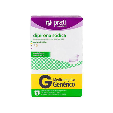 Imagem do produto Dipirona Sódica - 1000Mg 20 Comprimidos Prati Donaduzzi Genérico
