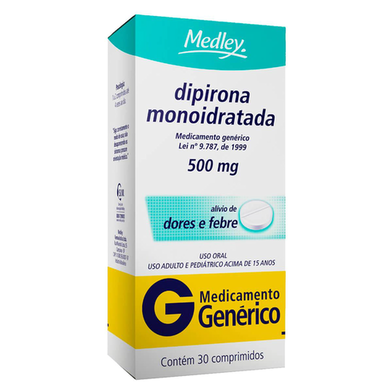 Imagem do produto Dipirona - Sódica 500Mg 30 Comprimidos Medley Genérico
