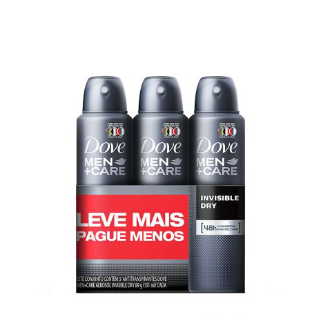Imagem do produto Dove Kit 3 Desodorante Aerosol Invisible Dry 89G Leve Mais Pague Menos