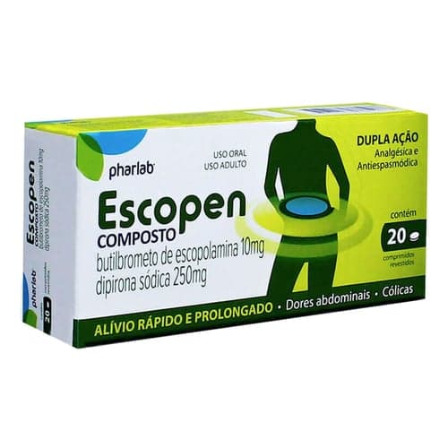 Imagem do produto Escopen Composto 10Mg 250Mg Com 20 Comprimidos Revestidos