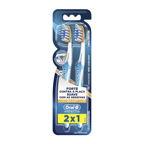 Imagem do produto Escova Dental Oralb Pro Saude Clinical Protection Proflex Com 2 Unidades Embalagem Economica