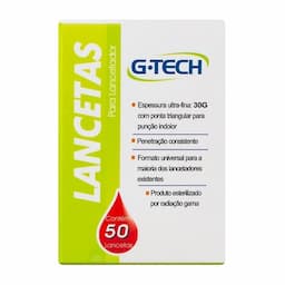 Gtech Lancetas Teste Glicemia 30G 50 Unidades
