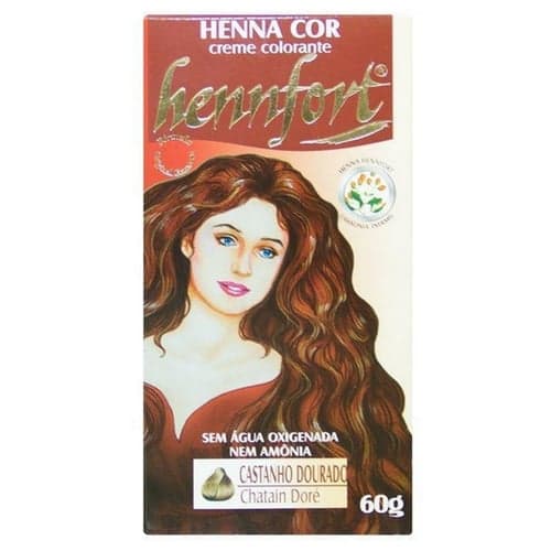 Henna - Hennfort Creme Colorante Castanho Dourado - Conteúdo 60G. Corpo E Cheiro