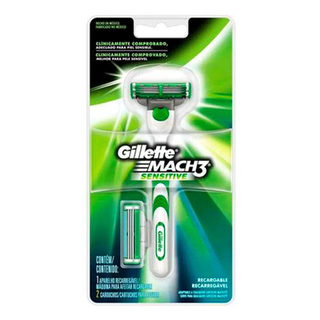 Imagem do produto Kit Aparelho Gillette Mach3 Sensitive E Carga Mach3 Sensitive Gratis Necessaire