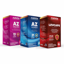 Kit Levcaps + Az Homem + Az Mulher Levita Vitaminas E Suplementos