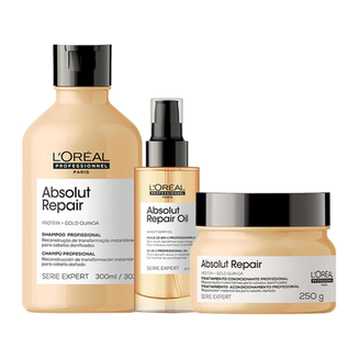 Imagem do produto Kit L'oréal Professionnel Serie Expert Absolut Repair Gold Quinoa Sh Shampoo E Máscara E Óleo Loreal Professionnel