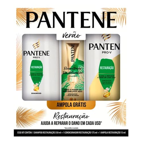 Imagem do produto Kit Pantene Restauração Shampoo 350Ml + Condicionador 175Ml + Ampola 15Ml 1 Unidade