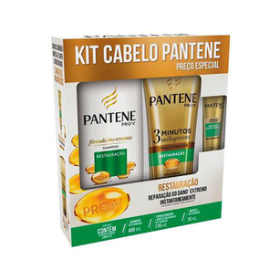 Imagem do produto Kit Pantene Shampoo Restauração 400Ml + Condicionador 3 Minutos Milagrosos 170Ml + Ampola 15Ml