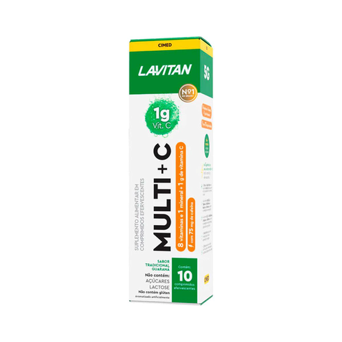 Imagem do produto Lavitan Multi+C Guaraná Cafeina 10 Comprimidos Efervescentes