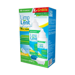 Imagem do produto Limp Lent Solução Estéril Com 350Ml + 120Ml Grátis + 1 Estojo Para Lentes