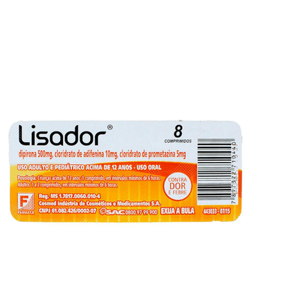 Lisador - Com 8 Comprimidos