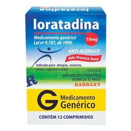 Imagem do produto Loratadina - 10Mg 12 Comprimidos Ranbaxy Genérico