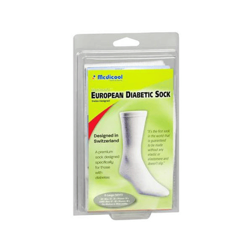 Imagem do produto Meia Para Diabéticos European Diabetic Socks Medicool Branca Tamanho M 37/41