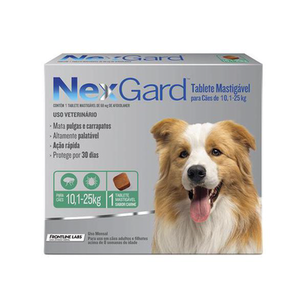 Imagem do produto Nexgard Contra Pulgas E Carrapatos Para Cães De 10,1 A 25Kg Com 1 Tablete Mastigável