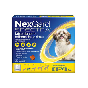 Nexgard Spectra Anti Pulgas E Carrapatos Para Cães De 3,6 A 7,5Kg 1 Tablete Mastigável