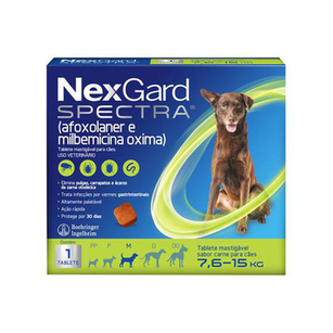 Nexgard Spectra Anti Pulgas E Carrapatos Para Cães De 7,5 A 15Kg 1 Tablete Mastigável