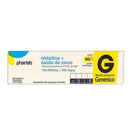Imagem do produto Nistatina E Oxido Zinco Pomada 60G - Pharlab Genérico