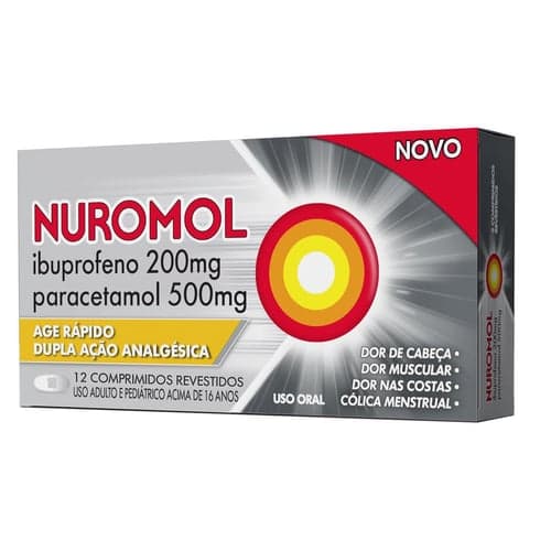 Imagem do produto Nuromol 200Mg + 500Mg 12 Comprimidos Revestidos - Comprimidos 200,0 + 500,0Mg Com 12