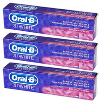 Imagem do produto Oral B Kit 3 Creme Dental 3D White 70G Gratis Antisseptico Bucal Prosaude 250 Ml