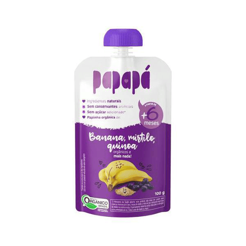 Imagem do produto Papinha Papapá Orgnica Banana, Mirtilo E Quinoa 100G