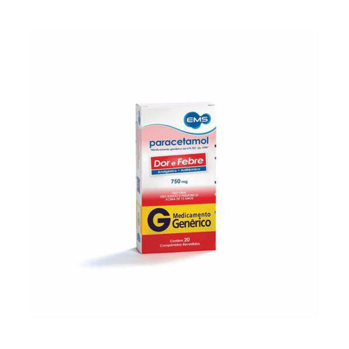 Paracetamol - 750Mg 20 Comprimidos Ems Genérico