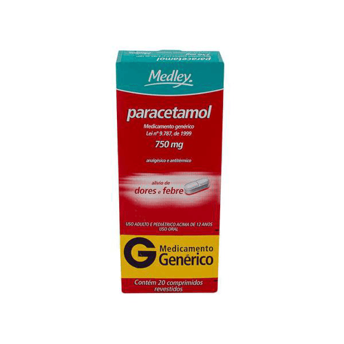 Imagem do produto Paracetamol - 750Mg 20 Comprimidos Medley Genérico