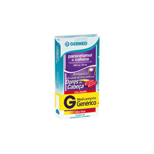 Imagem do produto Paracetamol + Cafeína - 500+65Mg 20 Comprimidos Germed Genérico